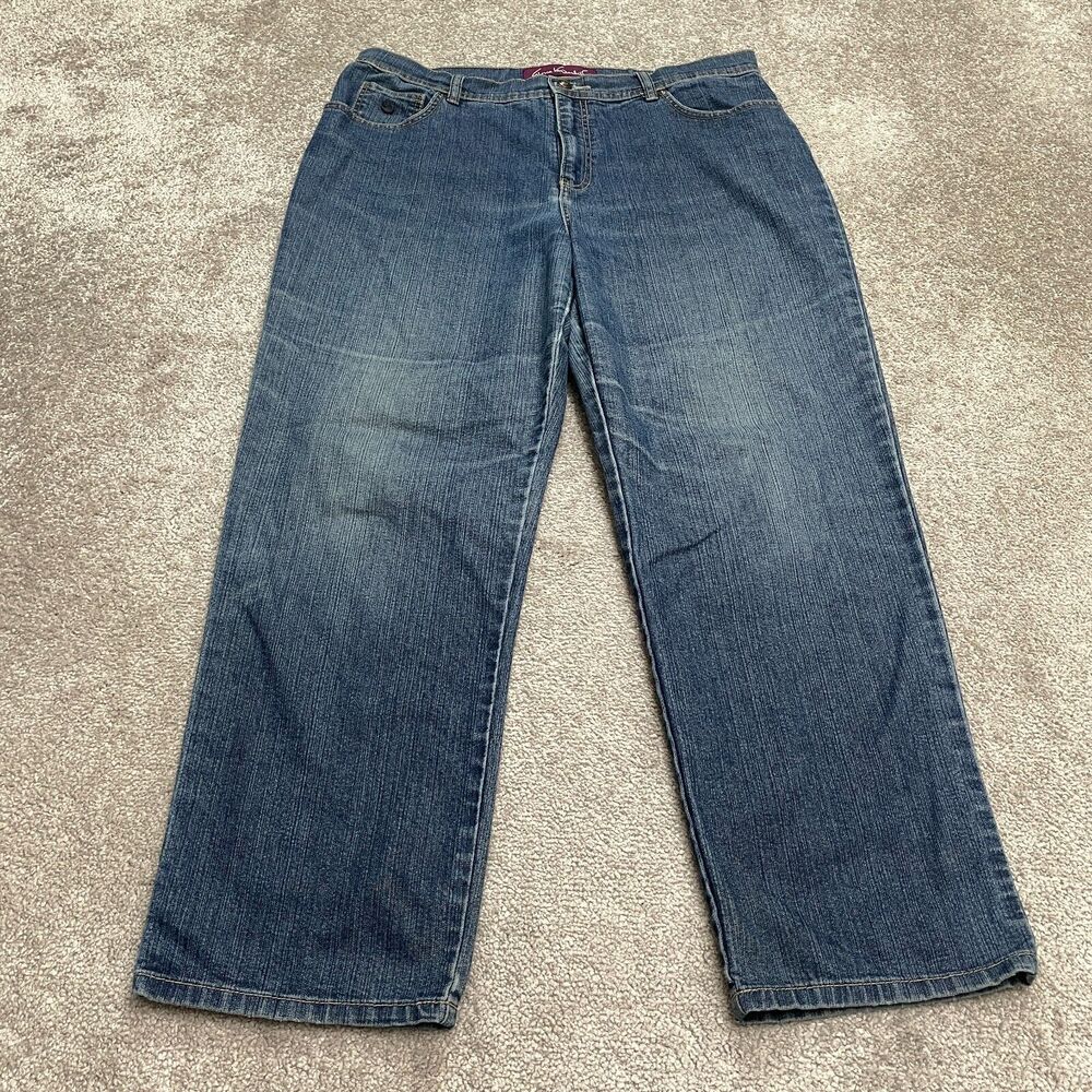 Gloria Vanderbilt Amanda Denim Jeans Womens 16 Blue Medium Wash Straight 36x28.5